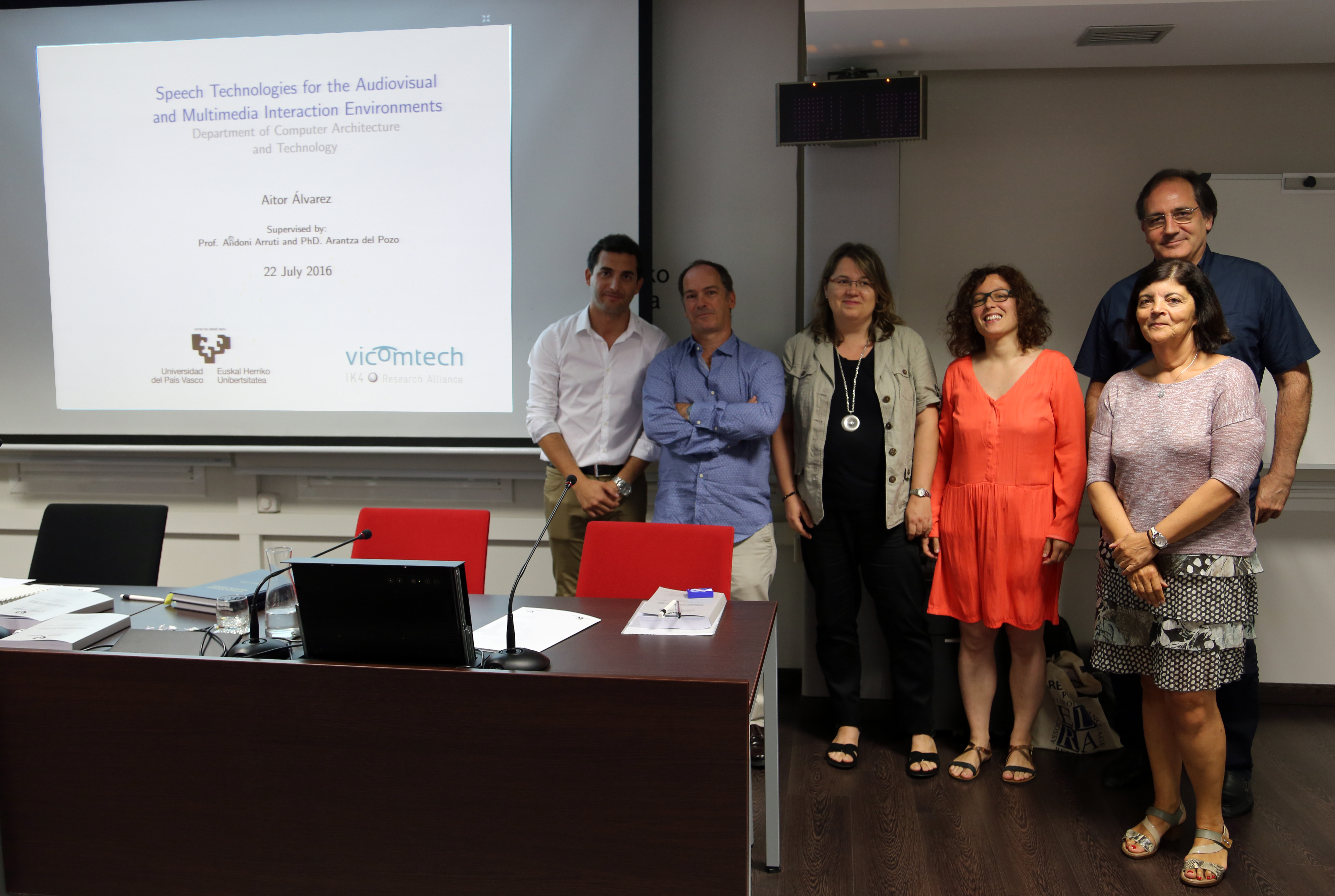 Aitor Alvarez presented his doctoral dissertation:  Speech Technologies for the Audiovisual and Multimedia Interaction Environments
