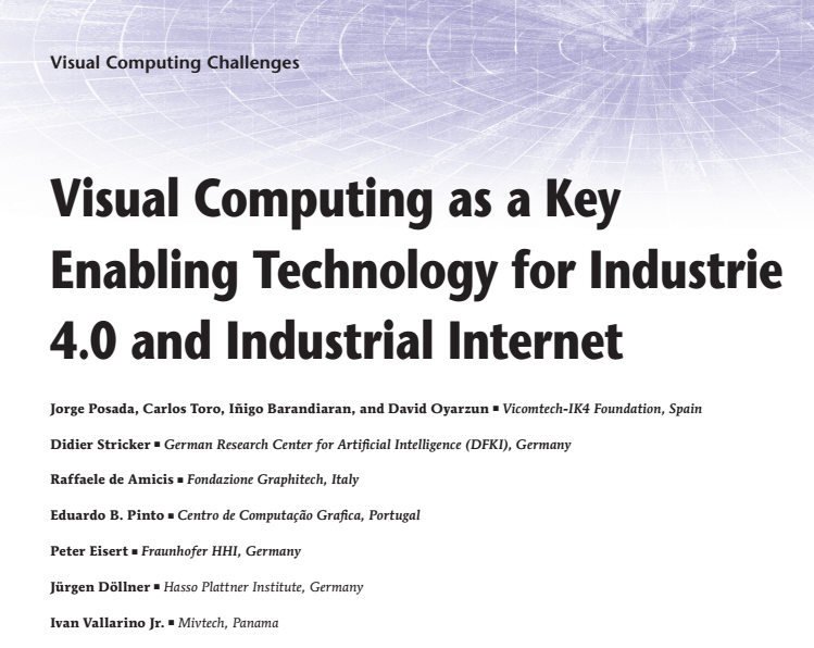 La visión artificial como tecnología clave facilitadora para la Industria 4.0 y el Internet Industrial