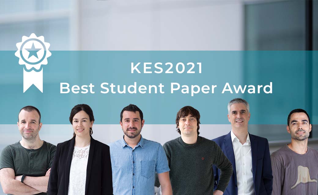 Vicomtech-eko eta EHUko ikertzaileek osatutako talde batek Best Student Paper Award saria eskuratu du KES2021ean