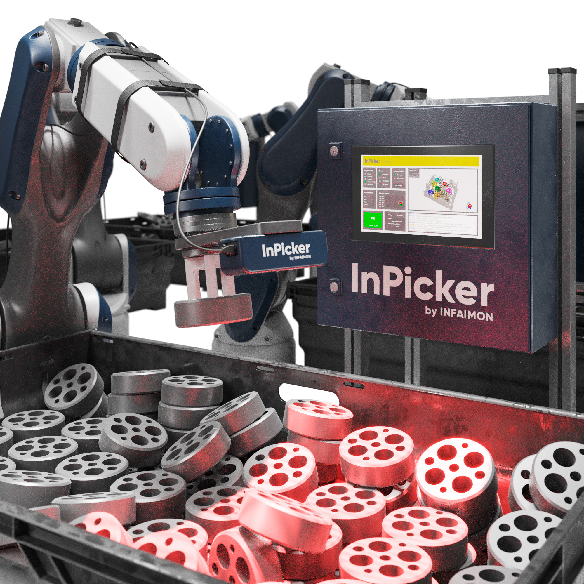 Bringing advanced simulation, vision and artificial intelligence technologies, Vicomtech collaborates in the evolution of InPicker, INFAIMON's universal picking solution.